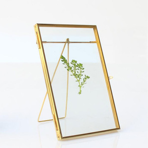 Simple 4x6inch Glass Floating Picture Frame Metal Table Top Wedding Photo Frames