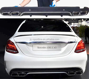 Pp en acier inoxydable C63 d'échappement conseils avec pare-chocs arrière diffuseur pour <span class=keywords><strong>Mercedes</strong></span> Ben z W205 de <span class=keywords><strong>classe</strong></span> C <span class=keywords><strong>AMG</strong></span> - Product Image 2