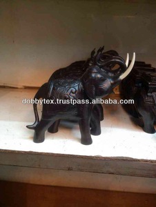 รูปปั้นช้างเรซิ่นไทยกับงา - Product Image 1