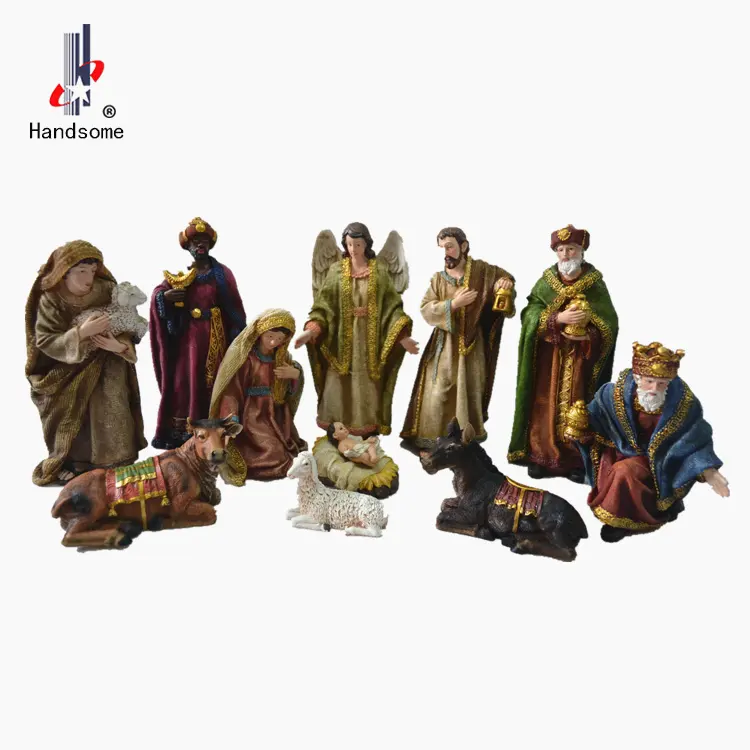 Grosir Promosi set nativitas resin Natal set figurines motel ornamen