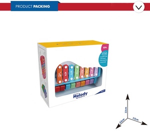 Tres grandes mezcla de color de la batería operado musicales juguetes xylphone para niños - Product Image 5