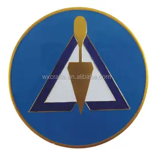 Full in color plating gold metal freemason lapel pin