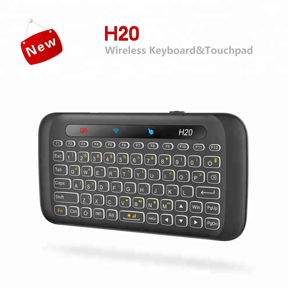 HQ H20 Mini Keyboard 2.4G Mini Full Screen Intelligent Air Mouse wireless Keyboard with Touch Pad Remote Control Android TV Box