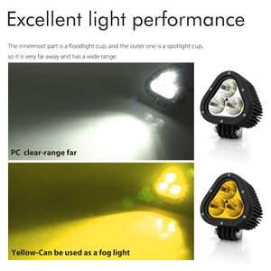 Chất Lượng cao siêu Bright12V Led Sương Mù Lái Xe Đèn, trắng Tam Giác Màu Vàng 24 Volt 60 W led lái xe Xe Máy ánh sáng dẫn - Product Image 4