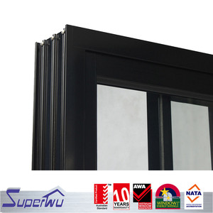 <span class=keywords><strong>Puerta</strong></span> <span class=keywords><strong>corredera</strong></span> de perfil de aluminio templado comercial y casero de 3 paneles - Product Image 6