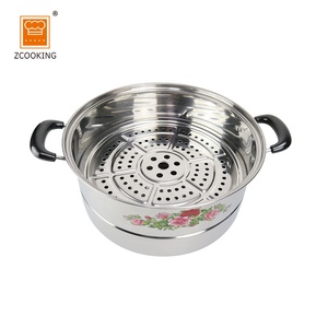 Marmite à vapeur à fleurs en acier inoxydable à 3 couches, pots à fleurs 30 cm - Product Image 4