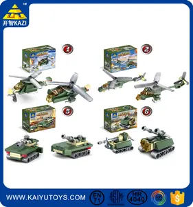 KAZI bloques de construcción de plástico juguetes ejército de campo vehículos militares submarino juguetes para los niños