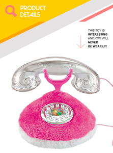 <span class=keywords><strong>Jouet</strong></span> de téléphone en peluche <span class=keywords><strong>rose</strong></span> de style classique, maison de jeu pour enfants, cadeau pour petite fille - Product Image 2