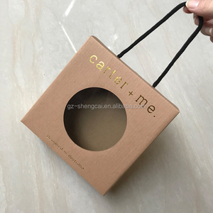 Vàng Lá Nâu Giấy Sáo Giấy Rỗng Hộp Giày Trẻ Em Có Tay Cầm Dây - Product Image 4