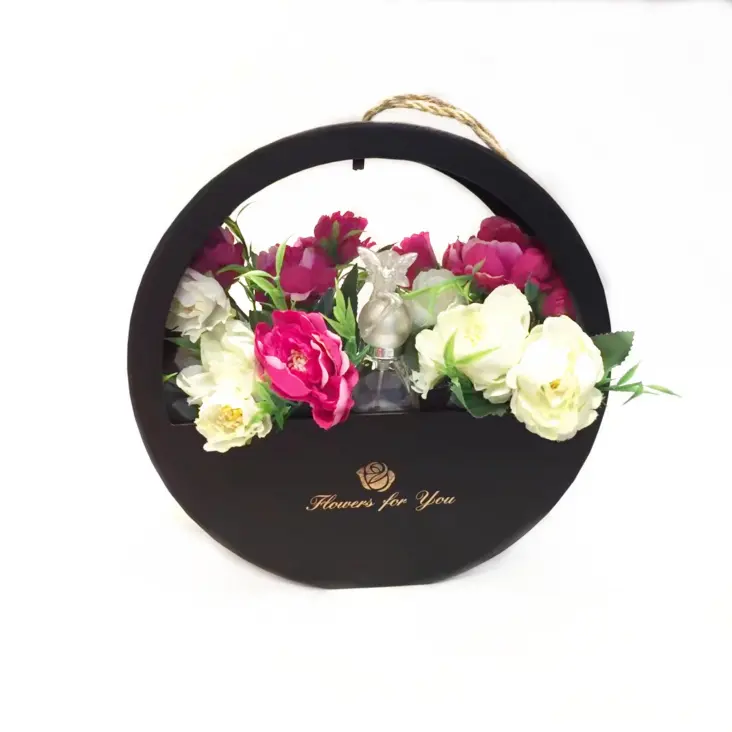 Spot flower box portable round window gift box wall hanging creative flower box