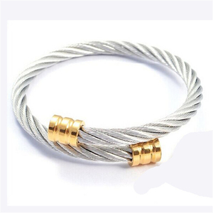 แฟชั่น Twisted Simple ราคาถูกสายสแตนเลสกำไลข้อมือสร้อยข้อมือบุรุษ - Product Image 1