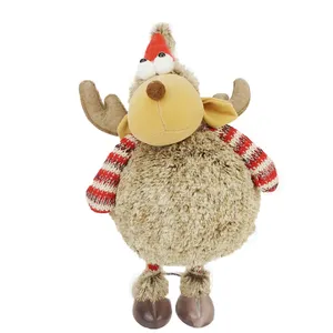 Adorno navideño de Reno de pie, decoración navideña de 53cm de altura, festivo, Jolly, con monos y base de primavera