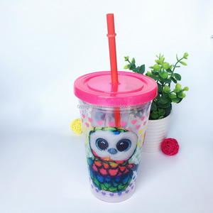 <span class=keywords><strong>Panda</strong></span> <span class=keywords><strong>Double</strong></span> <span class=keywords><strong>paroi</strong></span> <span class=keywords><strong>tasse</strong></span> En Plastique de paille avec transfert de chaleur printing-16oz - Product Image 3