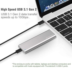 Carcasa de aluminio para disco duro SATA, carcasa NGFF USB 3,1 tipo c Gen <span class=keywords><strong>2</strong></span> M.<span class=keywords><strong>2</strong></span> SSD compatible con SSD tamaño 2242 y 2230 hasta 6TB 3,5" - Product Image 3