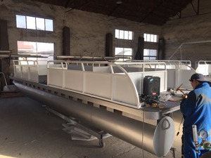 Bateau à ponton en aluminium soudé de haute qualité de 10 m avec toit rigide - Product Image 4