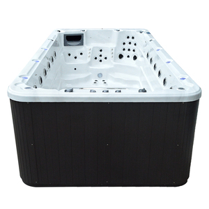 Moderna Piscina de Hidromasaje Rectangular de Acrílico Blanco con Sistema de Control <span class=keywords><strong>Balboa</strong></span>, Jacuzzi Infinito, Escalera, Función de Masaje, Almacén - Product Image 3