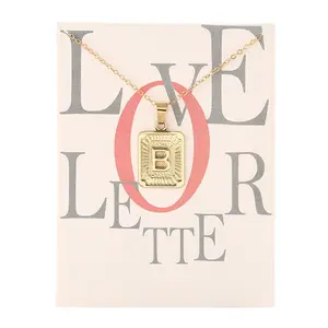 Fashion Jewelry Brand English Alphabet Capital Pendant Card Necklace Love Letter A B C D E F Q R S T U V W X Y Z For Women Gift