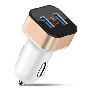 Digital pantalla LED cargador de coche Dual USB salida 3.1A encendedor 2 puertos de coche cargador adaptador de teléfono