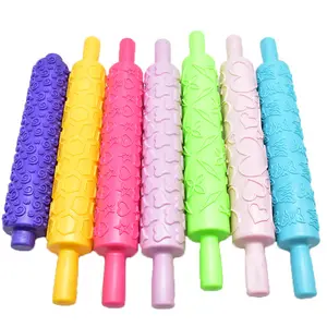 Rolling Pin Pola Plastik, Rol Emboss Kue Dekorasi Gula DIY Rolling Pin