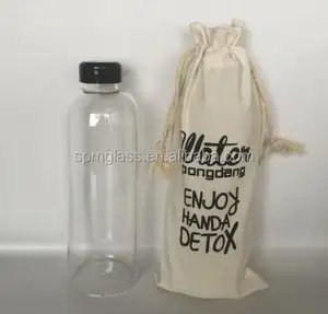 Small, Medium & Big Sizes Easy To Carry Leisure Style Single Layer Pyrex Glass Water Bottle