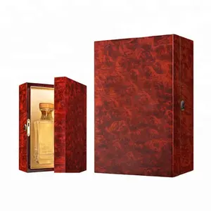 england design hot sale luxury burl wood whisky packaging box