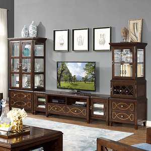 American Style Solid Wood Wine <strong>Cabinet</strong> Two Door Wine <strong>Cabinet</strong> <strong>Corner</strong> Glass <strong>Display</strong> <strong>Cabinet</strong> - Product Image 6