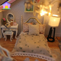 Hongda 13846 Sweet Worlds Mini maison de poupée 3d fait à la main bricolage maison de poupée en bois Miniature maison de poupée Kit pour les filles