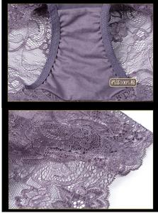M L XL High Waisted Women Lace <strong>Nylon</strong> Transparent <strong>Panties</strong> With Pocket - Product Image 3