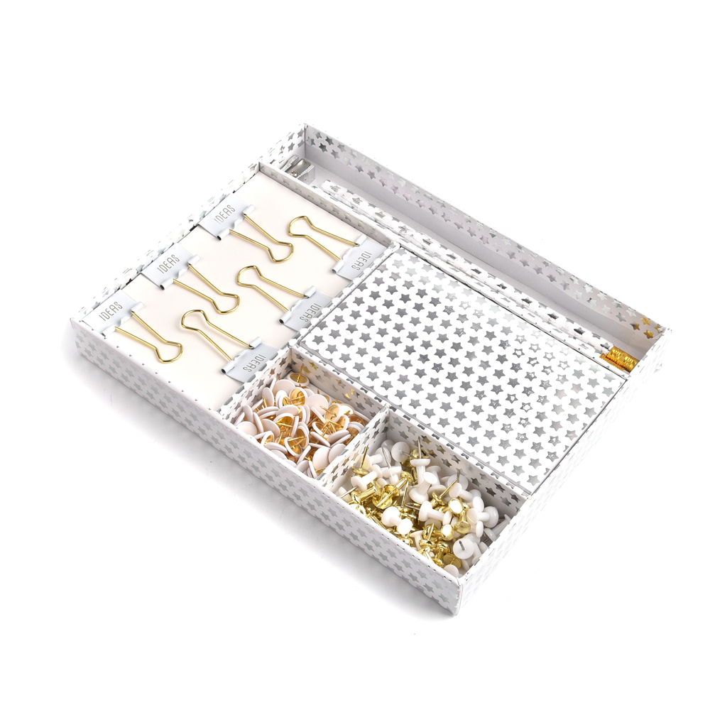 Высококачественные белые и золотые канцелярские товары для школы и офиса, подарочный набор с металлическими булавками для детей