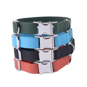 Bán Buôn Thanh Lịch Thời Trang Phát Hành Nhanh Chóng Faux Da Chó Phương Tây Greyhound Collars Với Kim Loại Phần Cứng