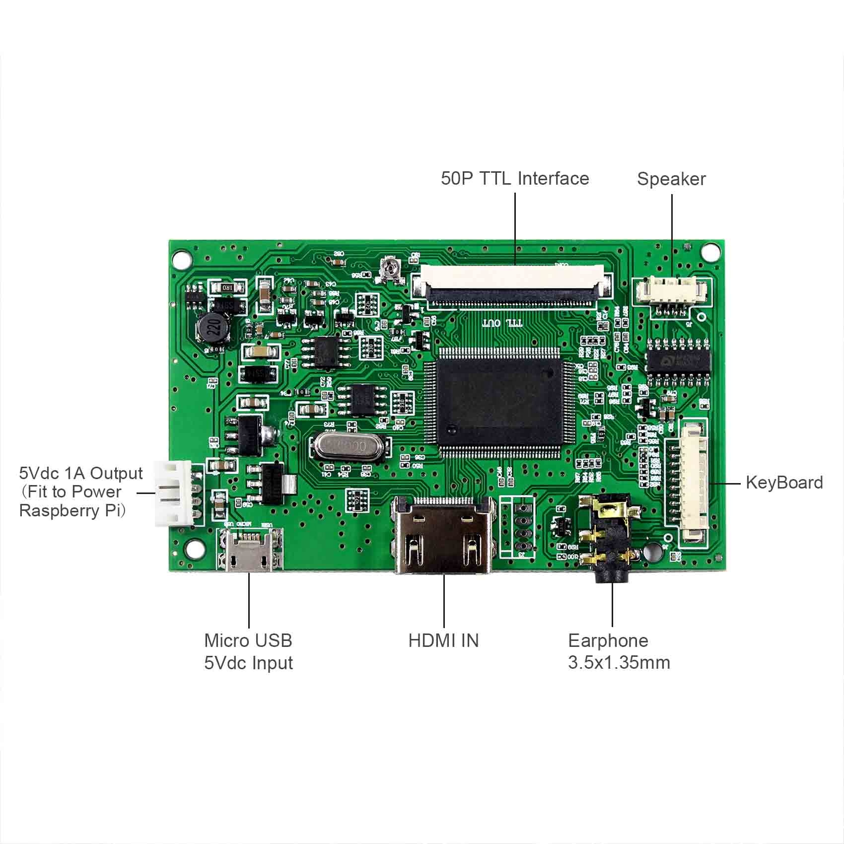 HD MI LCD Controller Board Work for 50P TTL Interface LCD Screen Compatible Work With 8inch 800x600 EJ080NA-05B LCD Screen
