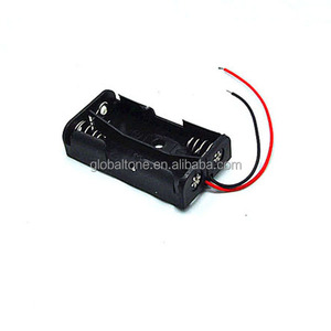 2 x AA Größe Zelle (<span class=keywords><strong>UM</strong></span>-3 * 2) Schwarz Kunststoff Batteriehalter Box 3 V Fall Mit Draht blei - Product Image 1