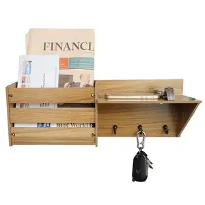 ใหม่ผลิตภัณฑ์โลหะ 3 hooks ติดผนัง Rustic Mail Slot mail organizer