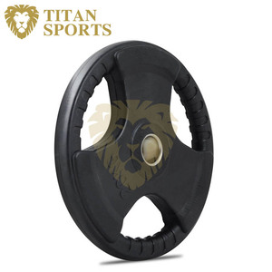 Tri-grip Black <strong>Rubber</strong> <strong>Weight</strong> <strong>Plates</strong> - Product Image 2