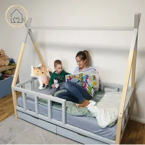 Indah 190X90 Childhome Waktu Tidur Siang Gaya Anak-anak Interior Tipi Teepee Cot Bed dengan Trundle