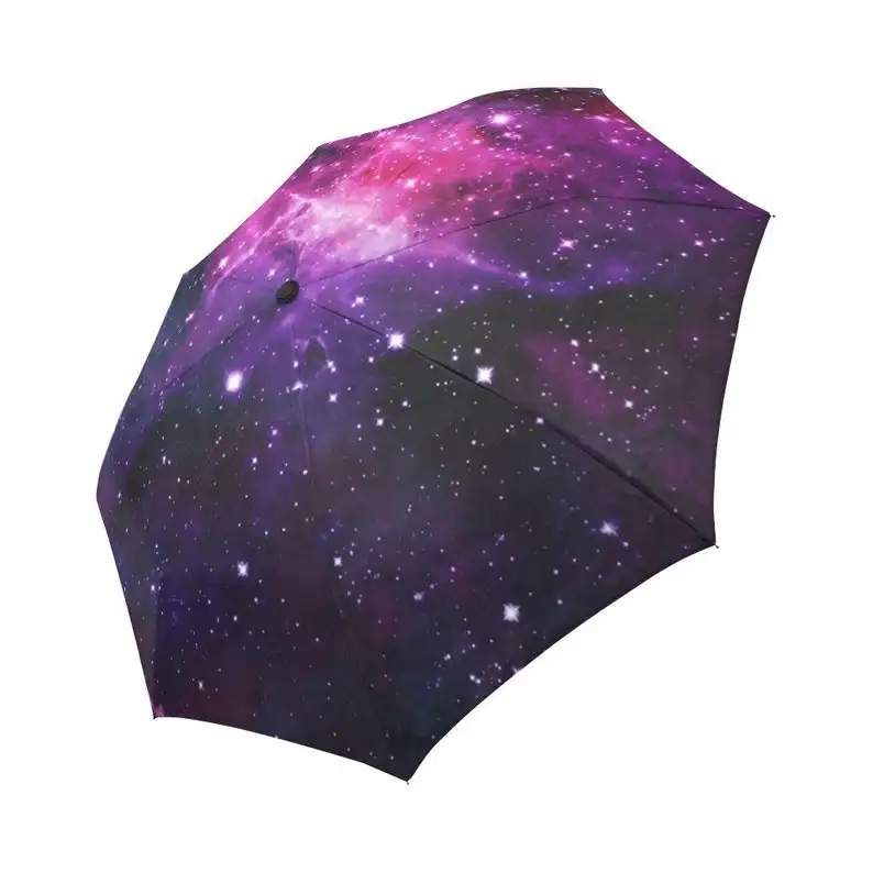 Custom Logo Printed Starry Sky Color Umbrella Personalized 3 Foldable Umbrella For Promotion
