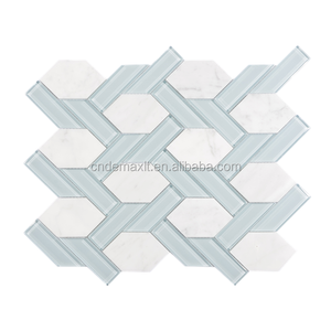Gris <span class=keywords><strong>salle</strong></span> <span class=keywords><strong>de</strong></span> bains carreaux <span class=keywords><strong>de</strong></span> mosaïque hexagone maille monté mosaïque <span class=keywords><strong>de</strong></span> verre tuile - Product Image 3