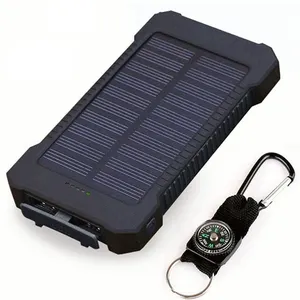 Solar Power Bank Dual USB Power Bank 20000mAh Waterproof Battery Charger Portable Power Banks Solar Panel With LED Light