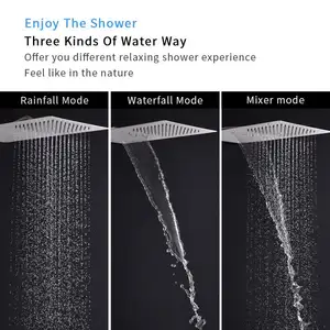 Vendite calde 20 Pollici <span class=keywords><strong>Doccia</strong></span> a Pioggia Testa Ad Alta Pressione 3-Way Cascata In Acciaio Inox Ultra Sottile Fisso <span class=keywords><strong>Soffione</strong></span> - Product Image 5