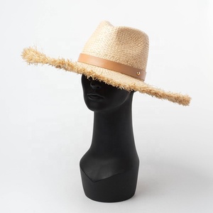 Femmes à la mode Hommes PU Cuir Décoration <span class=keywords><strong>Chapeau</strong></span> Fedora En <span class=keywords><strong>Paille</strong></span> <span class=keywords><strong>De</strong></span> Raphia pour le Voyage <span class=keywords><strong>De</strong></span> Plage Soleil Protection Robe - Product Image 2