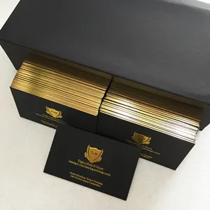 Hot Stamping Flash Cards Black Paper 3d Debossed Business Card Printing