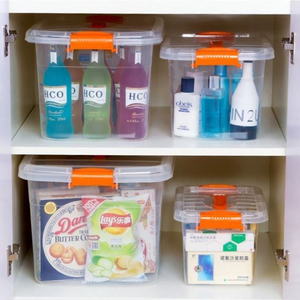 Portátil <span class=keywords><strong>cajas</strong></span> de plastico transparente baratas organizadoras <span class=keywords><strong>pequeñas</strong></span> almacenaje decorativas - Product Image 5