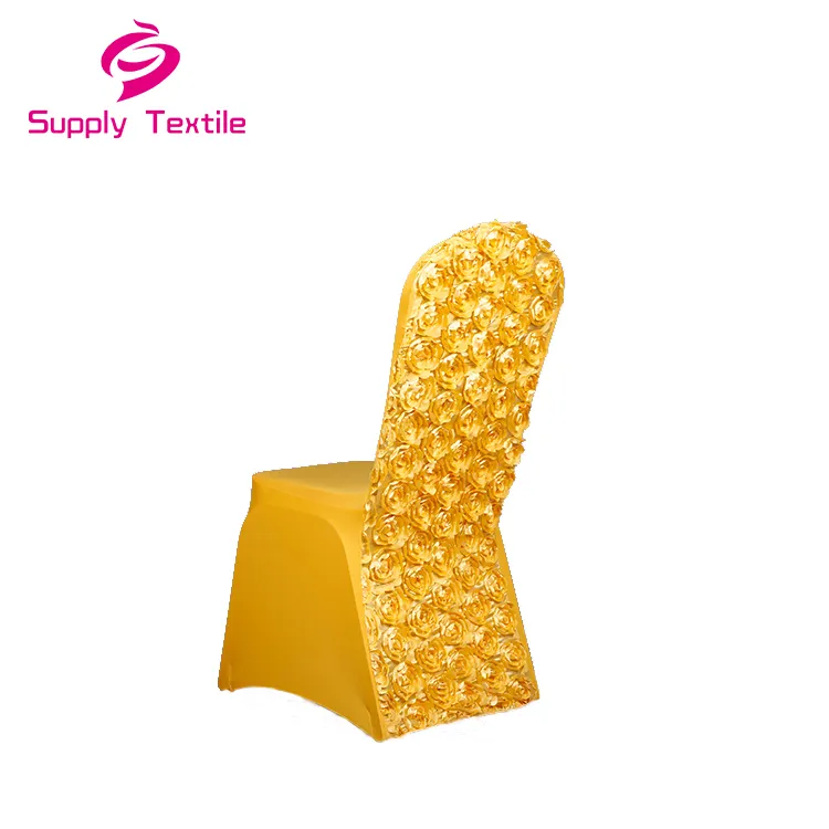 Funda para silla de LICRA elástica, color amarillo, barato, de fábrica, para banquete