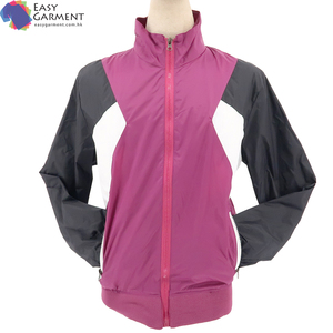 Veste de travail en nylon violet avec logo brodé personnalisable grande taille respirant imperméable pour la saison de printemps fermeture à glissière - Product Image 4