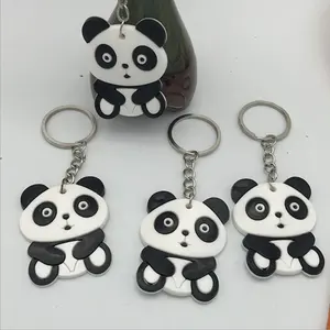 맞춤형 로고 사용자 정의 흑백 부드러운 PVC 곰 팬더 키 체인