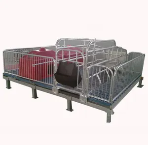 Galvanized stackable steel mother pig sow farrowing crate with PVC fence