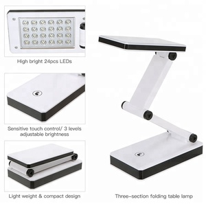 현대 민감한 터치 컨트롤 dimmable <span class=keywords><strong>USB</strong></span> 충전식 독서 빛 휴대용 접이식 테이블 책상 램프 - Product Image 3