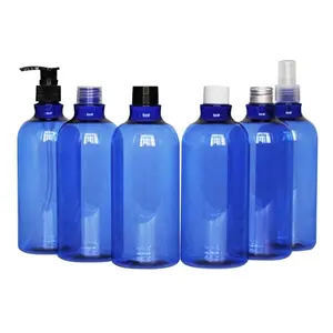 Korean style blue 500ml PET plastic avoid light bottles / shampoo bottles