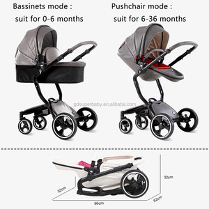 Poussette de bébé 3 en 1, vue haute, modèle de luxe 2017, poussette avec EN1888 - Product Image 6