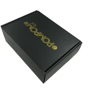 골드 호일 로고 블랙 종이 포장 상자 무거운 의무 골판지 사용자 정의 배송 상자 옷